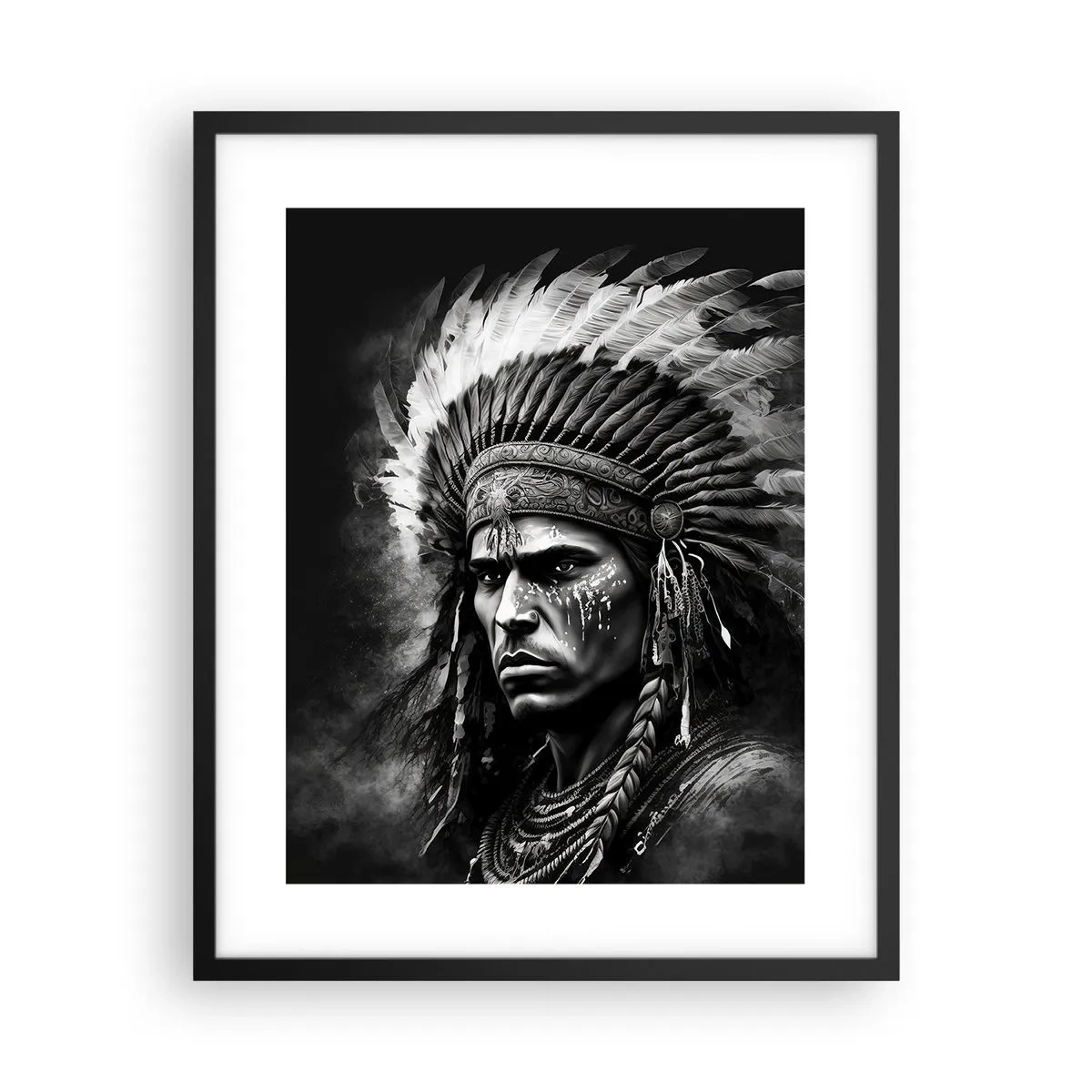 Plakat w czarnej ramie - Wódz i wojownik - 40x50 cm