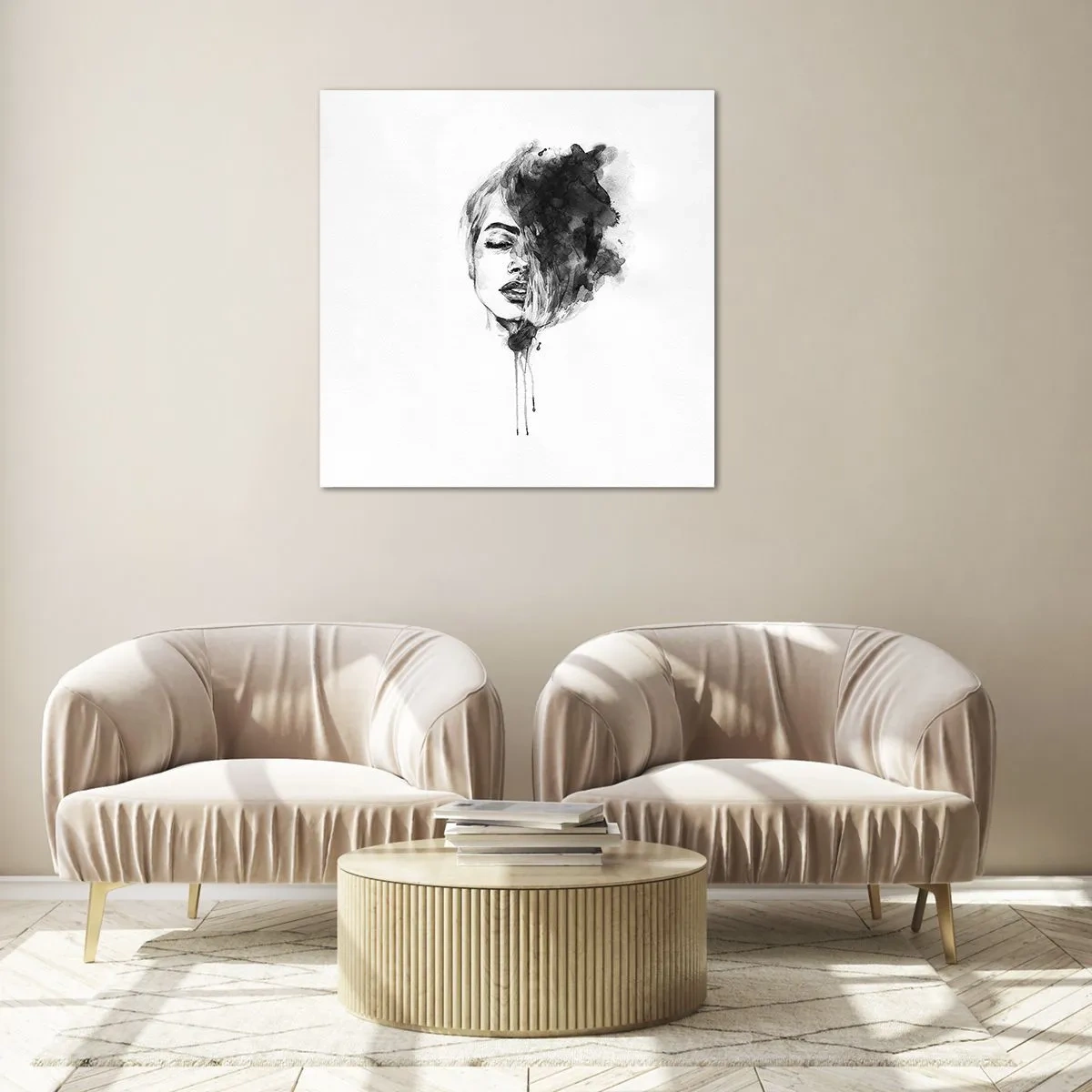 Obraz na szkle - O czym marzy dziewczyna - 50x50 cm