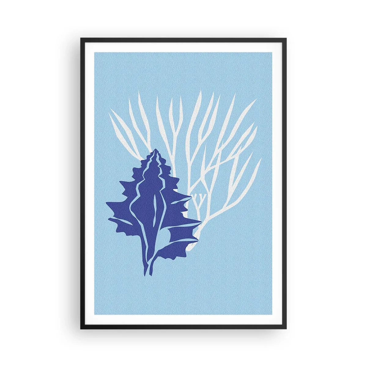 Plakat w czarnej ramie - Liściaste formy - 70x100 cm