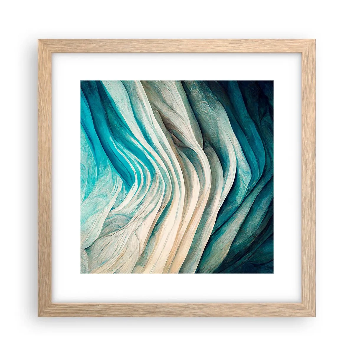 Plakat w ramie jasny dąb - Błękitne nienasycenie - 30x30 cm