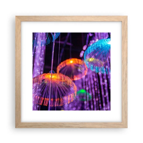 Plakat w ramie jasny dąb - Świetlna fontanna - 30x30 cm