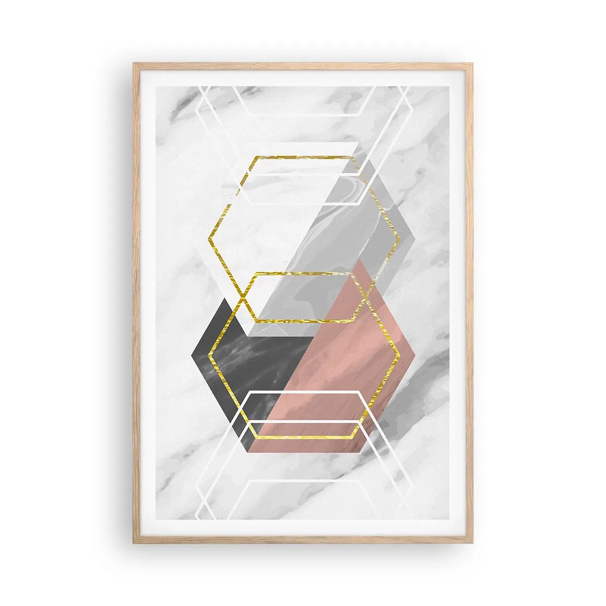 Plakat w ramie jasny dąb - Kompozycja łańcuchowa - 70x100 cm