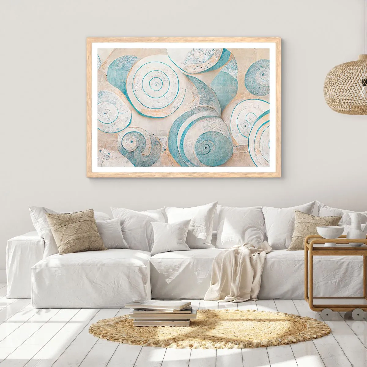 Plakat w ramie jasny dąb - Co kryje muszla? - 50x40 cm