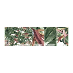 Fototapeta Próbka Standard Eco - Szmaragdowo-liliowy gąszcz - Kwiaty , Hawaje, Liście - 100x30 cm