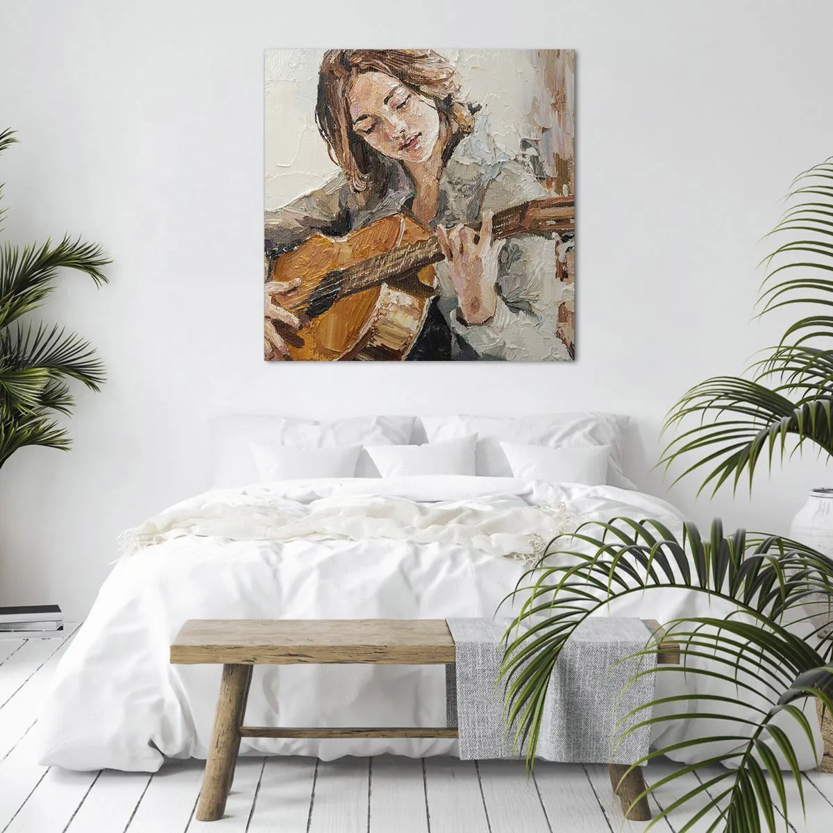 Obraz na płótnie - Koncert na gitarę i dziewczęce serce - 30x30 cm