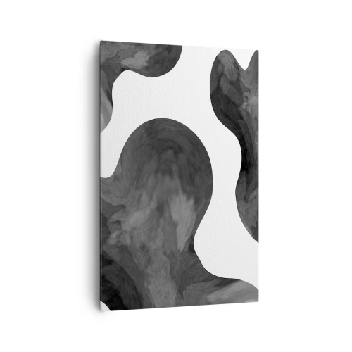 Obraz na płótnie - Abstrakcyjny wzór w odcieniach szarości i bieli - 80x120cm - Droga Mleczna - Nowoczesna dekoracja ścienna do salonu i sypialni ARTTOR