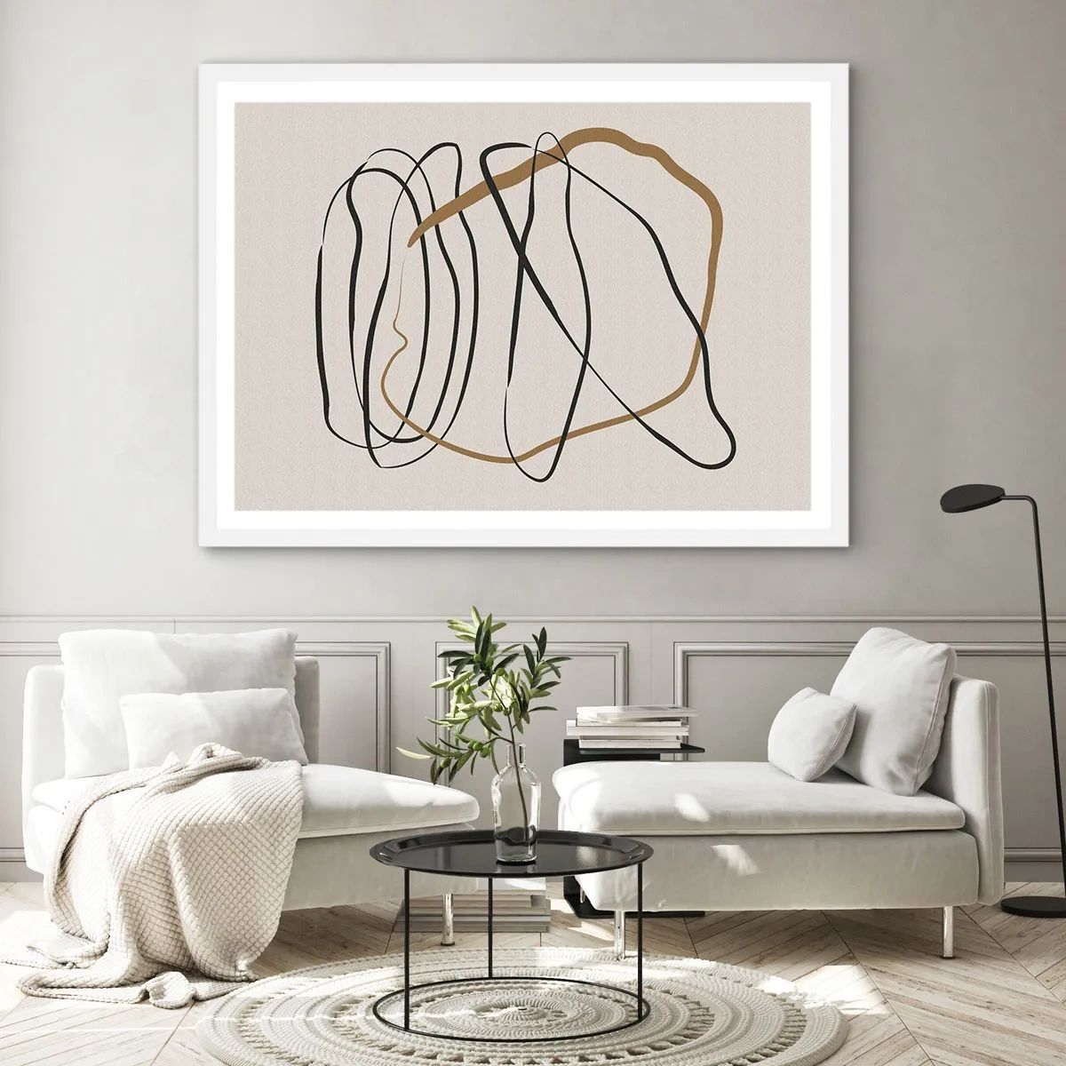 Plakat w białej ramie - Kompozycja – taniec opętaniec - 70x50 cm