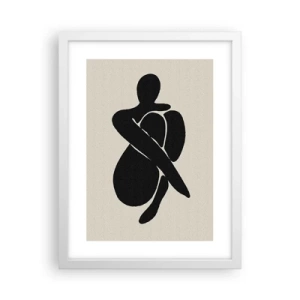 Plakat w białej ramie - We własnych objęciach - 30x40 cm