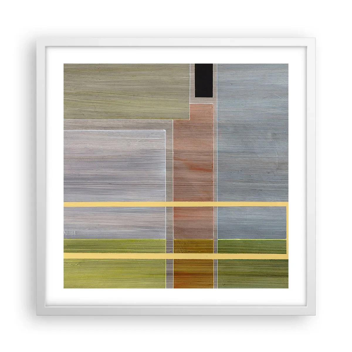 Plakat w białej ramie - Prosto i spokojnie - 50x50 cm