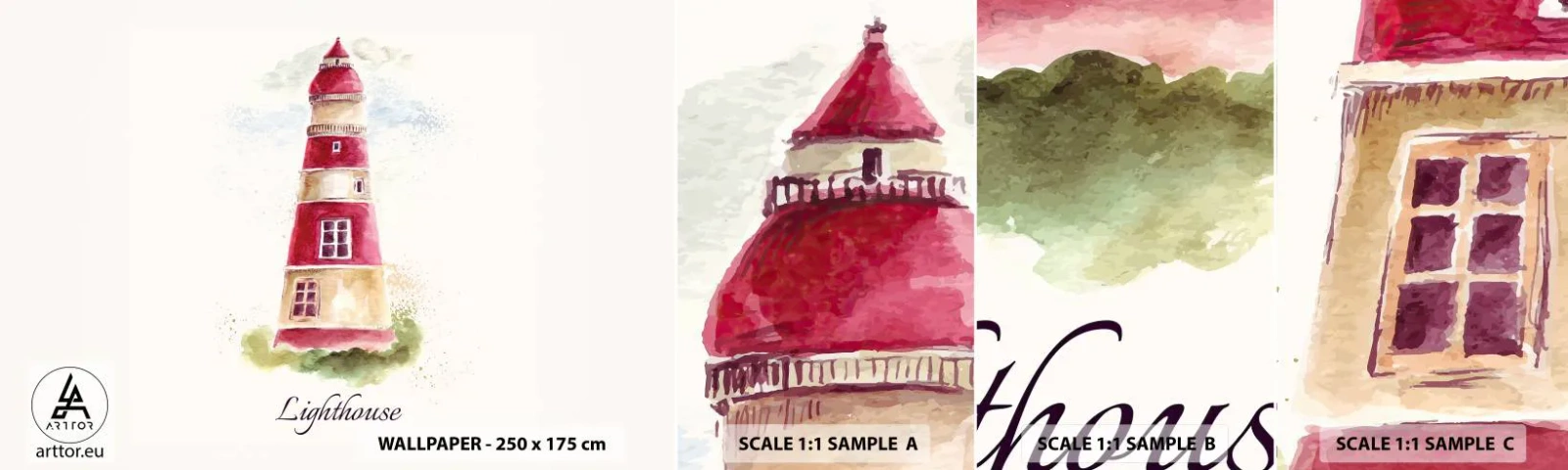 Fototapeta Próbka Samoprzylepna Deluxe Sticker - Wokół zawsze pogoda - Latarnia Morska, Nadmorski, Morze - 100x30 cm