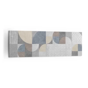 Obraz na płótnie - Geometryczny wzór w pastelowych odcieniach - 160x50cm - Ceramiczna fantazja - Nowoczesna dekoracja ścienna do salonu i sypialni ARTTOR