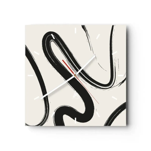 Zegar ścienny - Czarno-biała fanaberia - 40x40 cm