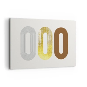 Obraz na płótnie - Abstrakcyjny motyw trzech geometrycznych kształtów - 120x80cm - Ooo! - Nowoczesna dekoracja ścienna do salonu, kuchni i sypialni ARTTOR