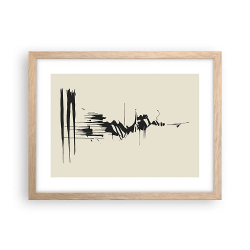 Plakat w ramie jasny dąb - Abstrakcja pośpieszna - 40x30 cm