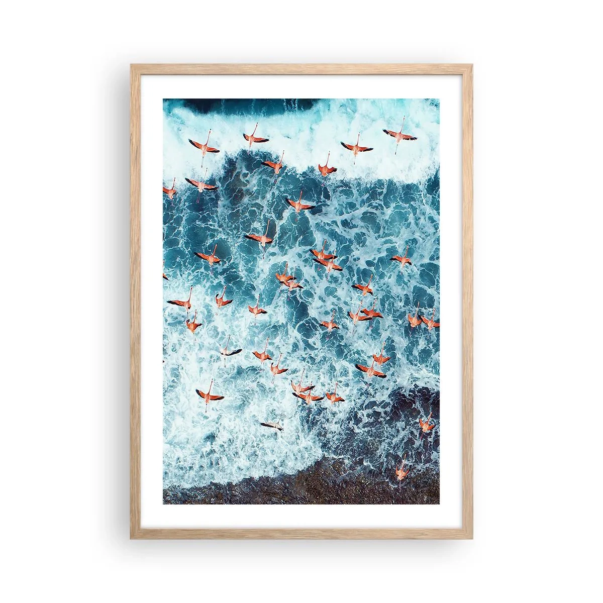 Plakat w ramie jasny dąb - Nadmorska parada - 50x70 cm