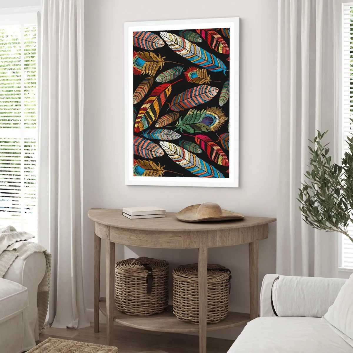 Plakat w białej ramie - Ptasi karnawał - 70x100 cm