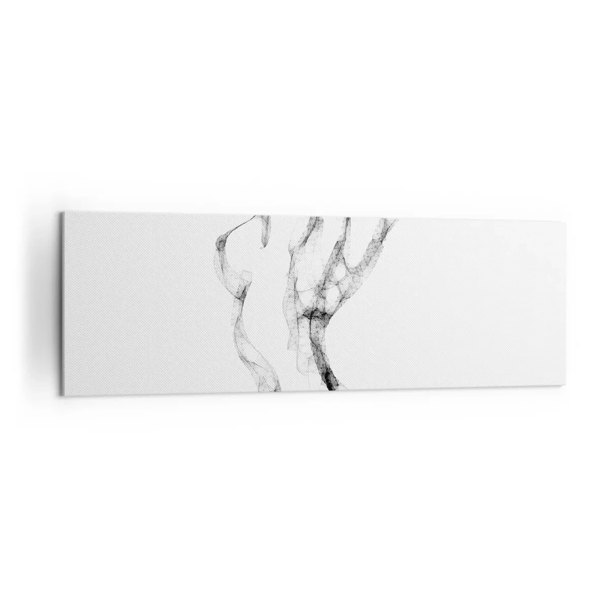 Obraz na płótnie - Delikatne, abstrakcyjne linie przypominające smugi dymu na jasnym tle - 160x50cm - Piękna i silna - Nowoczesna dekoracja ścienna do salonu i sypialni ARTTOR