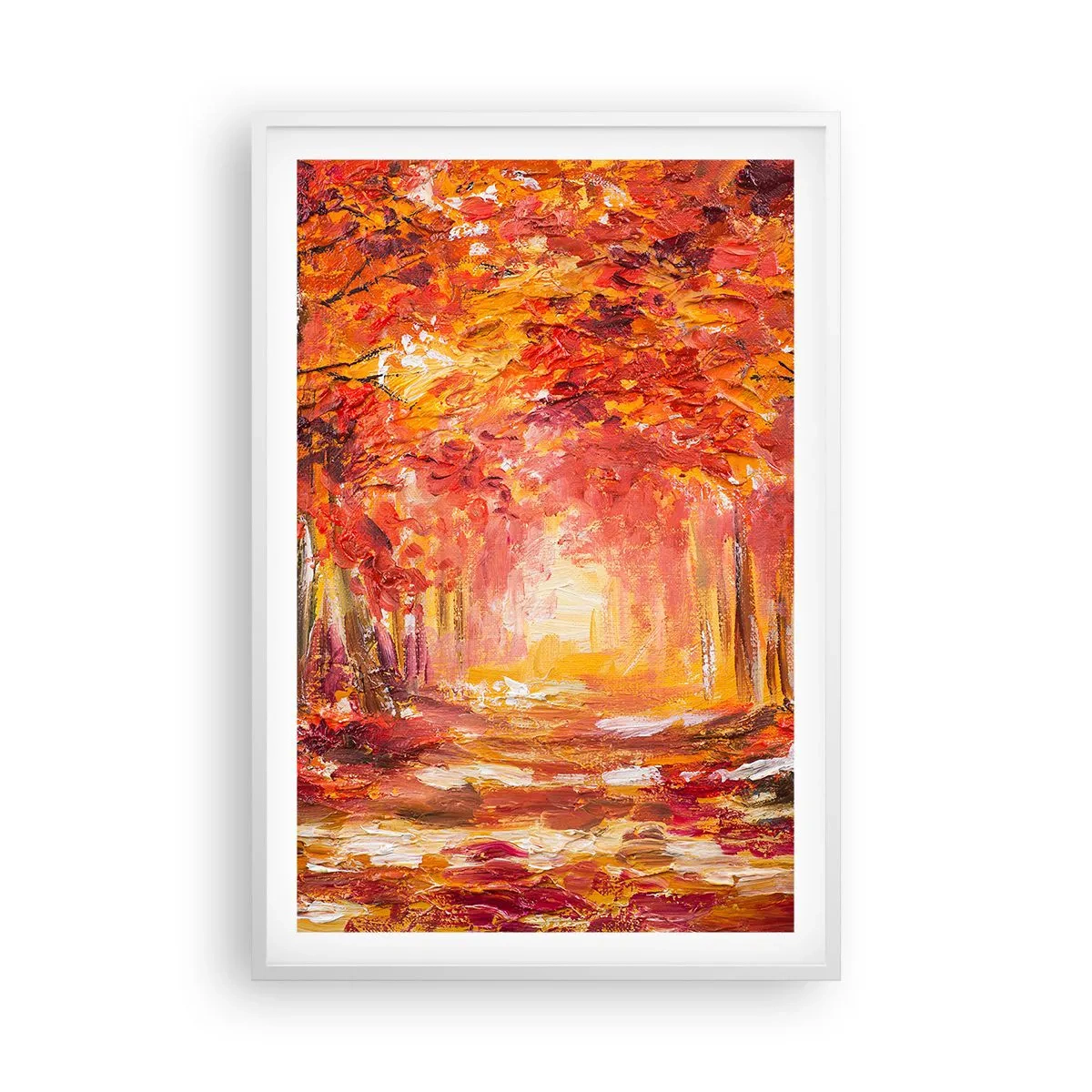 Plakat w białej ramie - Miedziany las - 61x91 cm