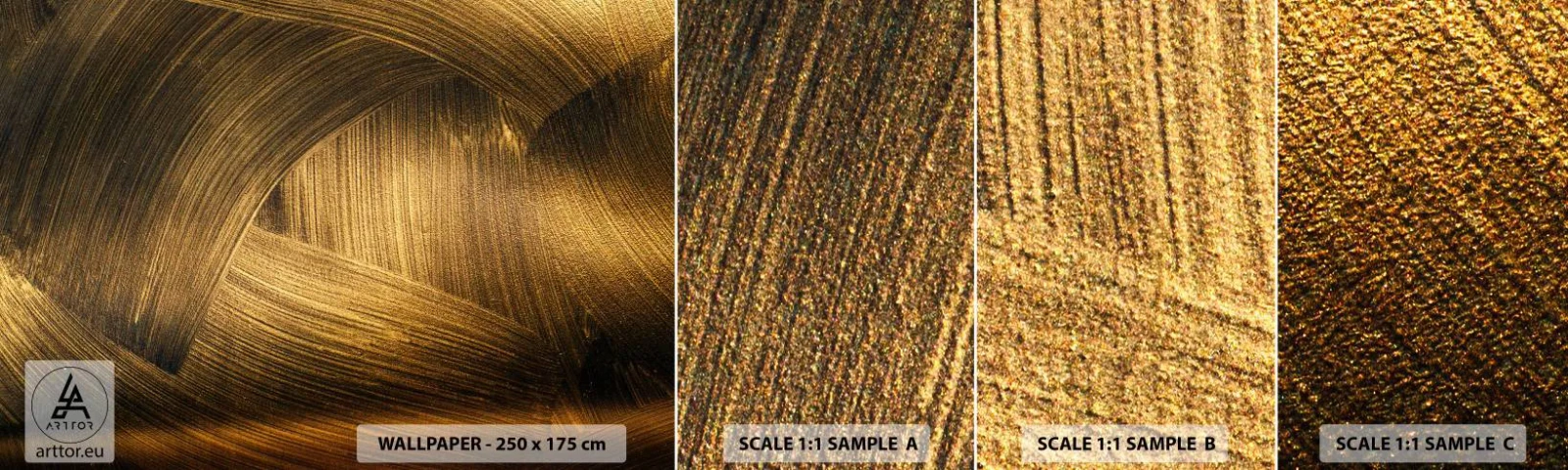 Fototapeta Próbka Samoprzylepna Deluxe Sticker - W złotym labiryncie - Abstrakcja, Sztuka, Złoto - 100x30 cm