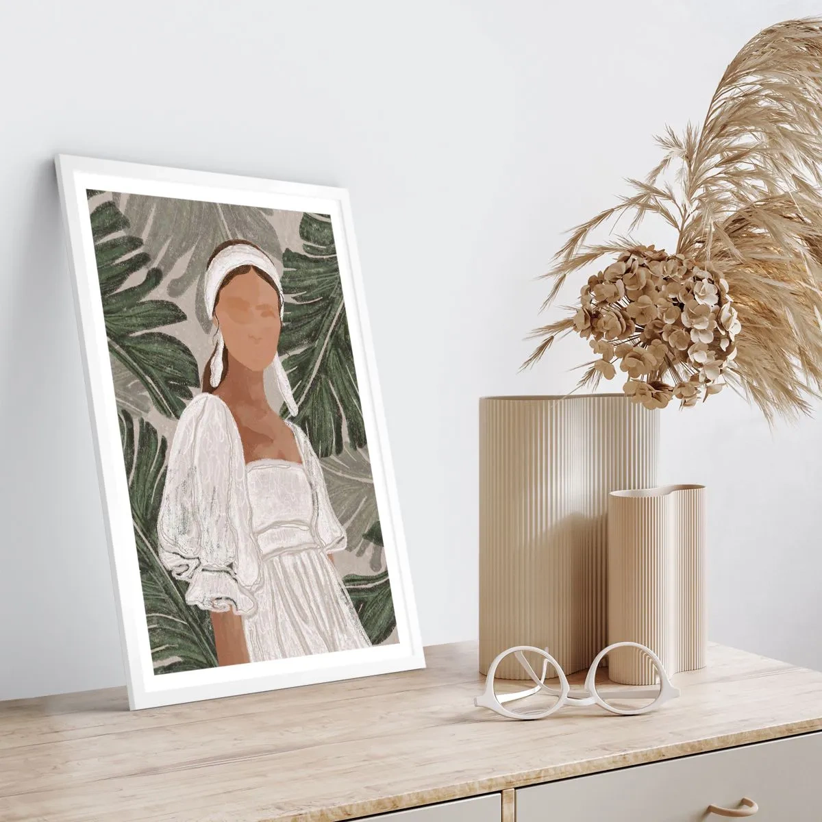 Plakat w białej ramie - Portret egzotyczny - 61x91 cm