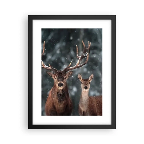 Plakat w czarnej ramie - Pan lasu z małżonką - 30x40 cm