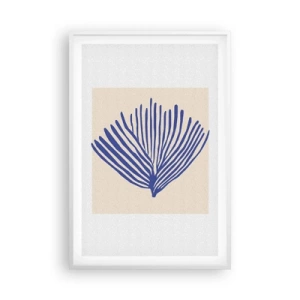 Plakat w białej ramie - Niebieski wachlarz - 61x91 cm