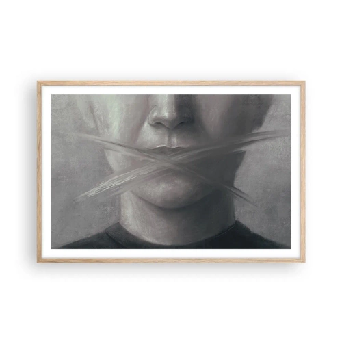 Plakat w ramie jasny dąb - Ani słowa - 91x61 cm