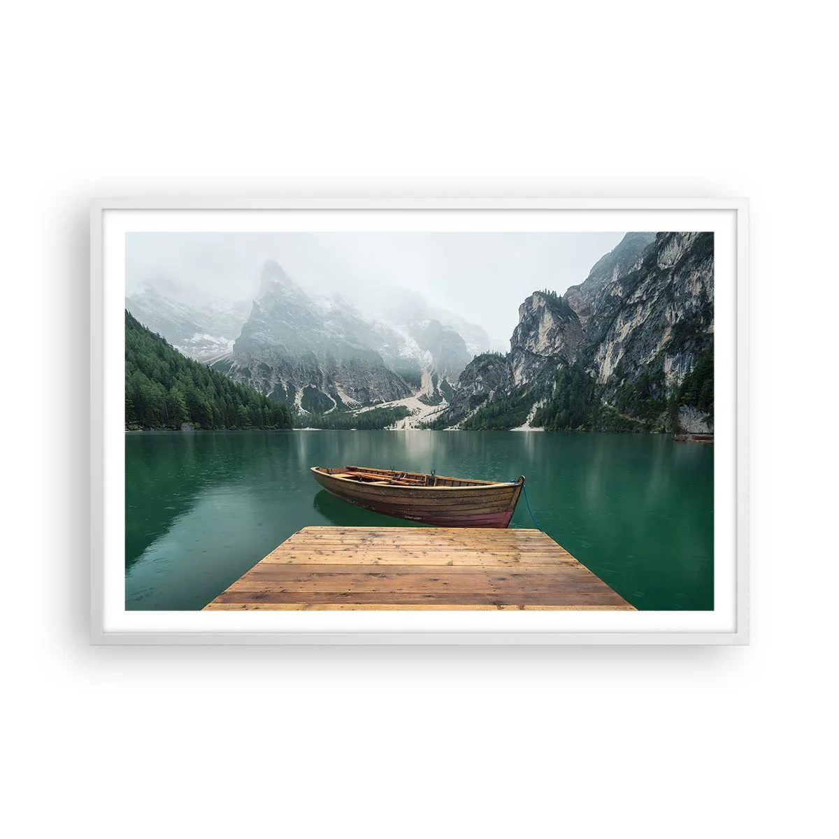Plakat w białej ramie - "I dumne opoki czoła" - 91x61 cm