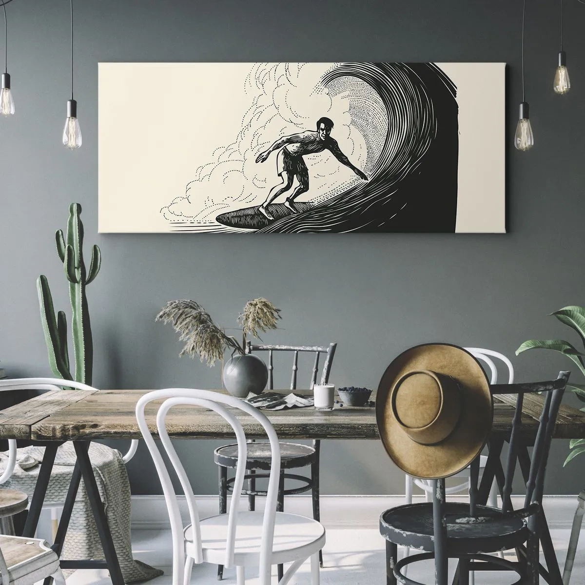 Obraz na płótnie - Król fali - 100x40 cm