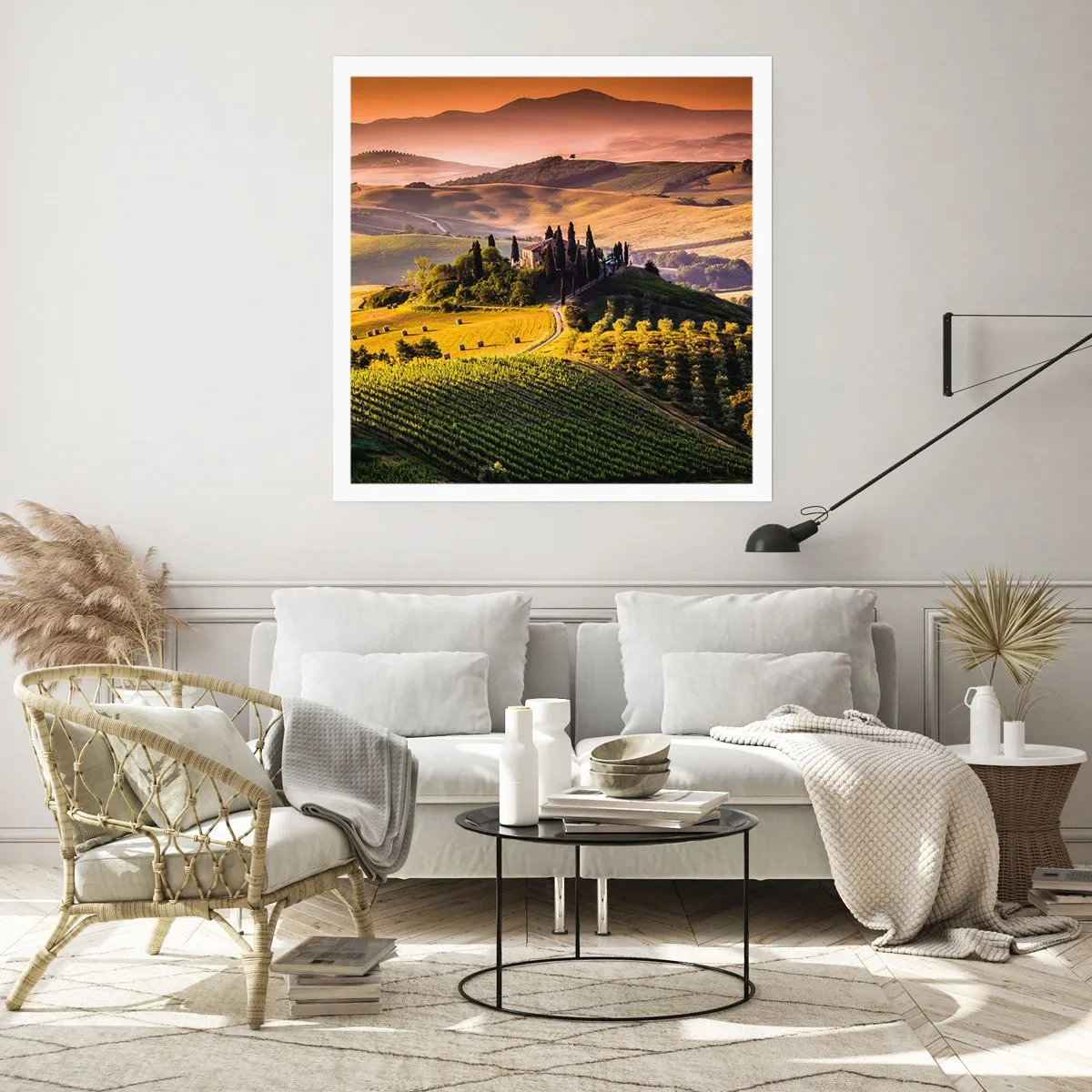 Plakat - Arkadia - pejzaż toskański - 50x50 cm