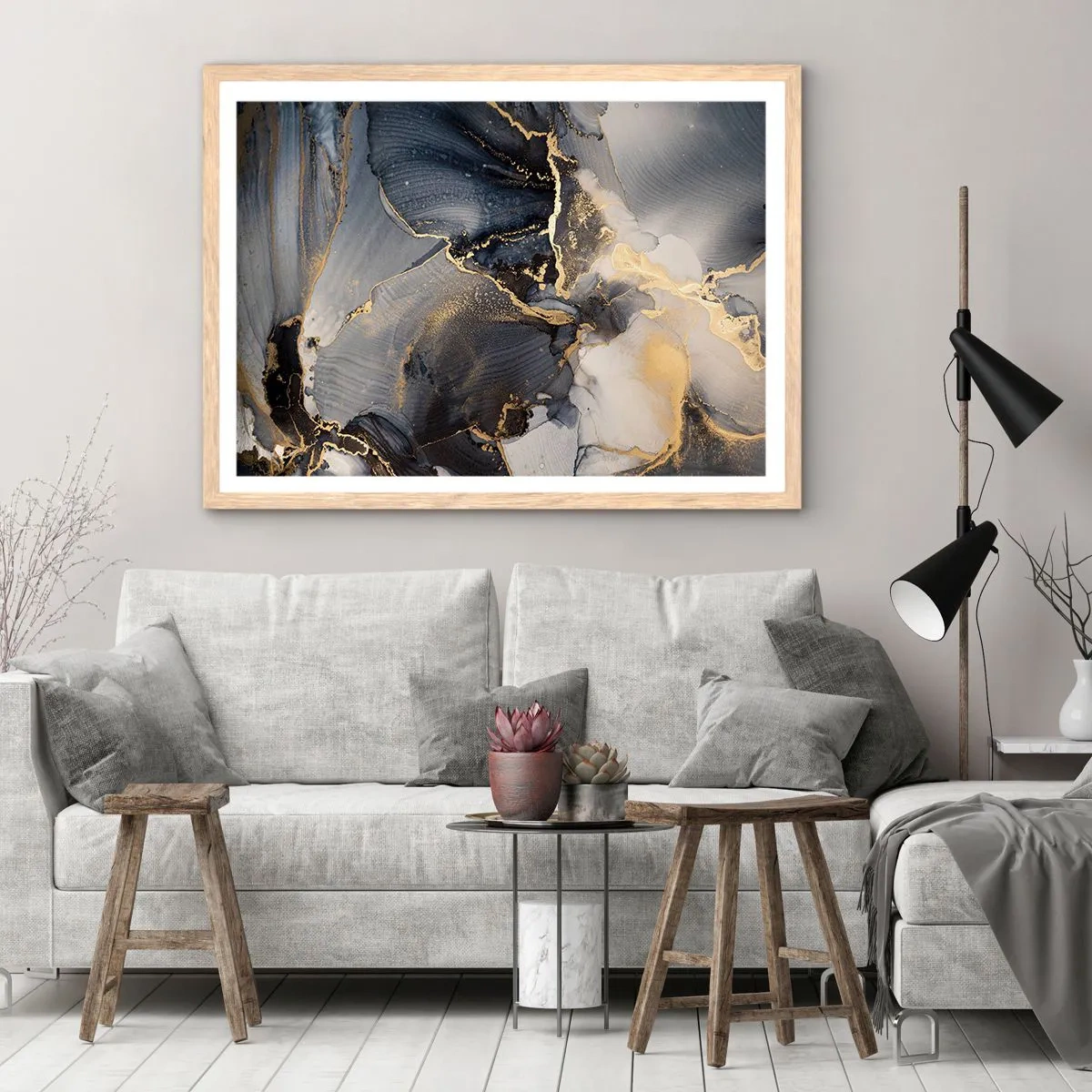 Plakat w ramie jasny dąb - Życie kamienia - 100x70 cm