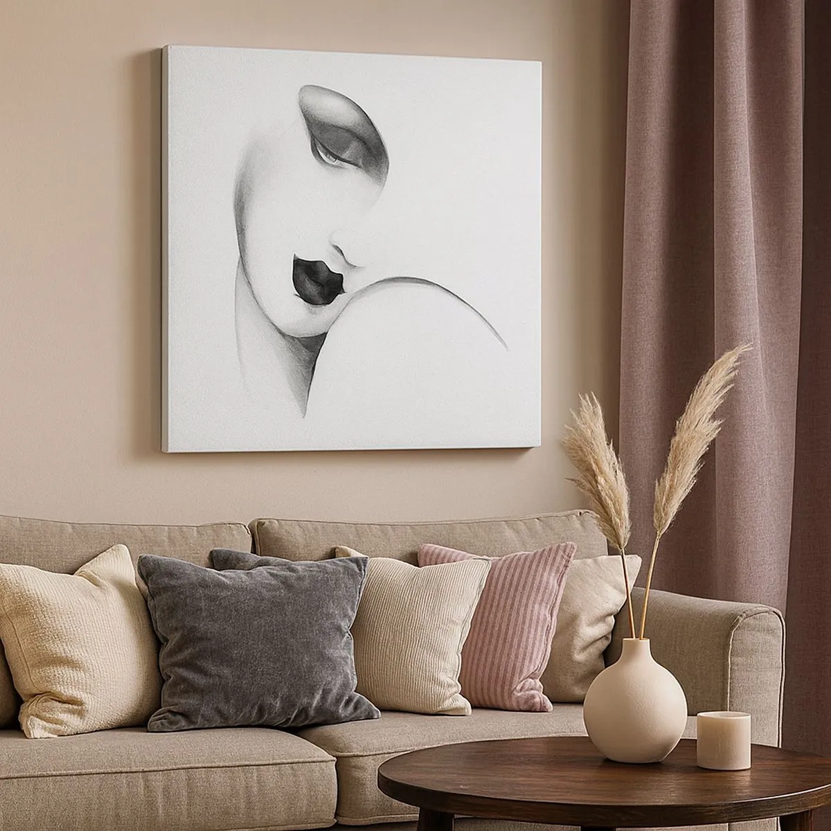 Obraz na płótnie - W stylu Łempickiej - 30x30 cm