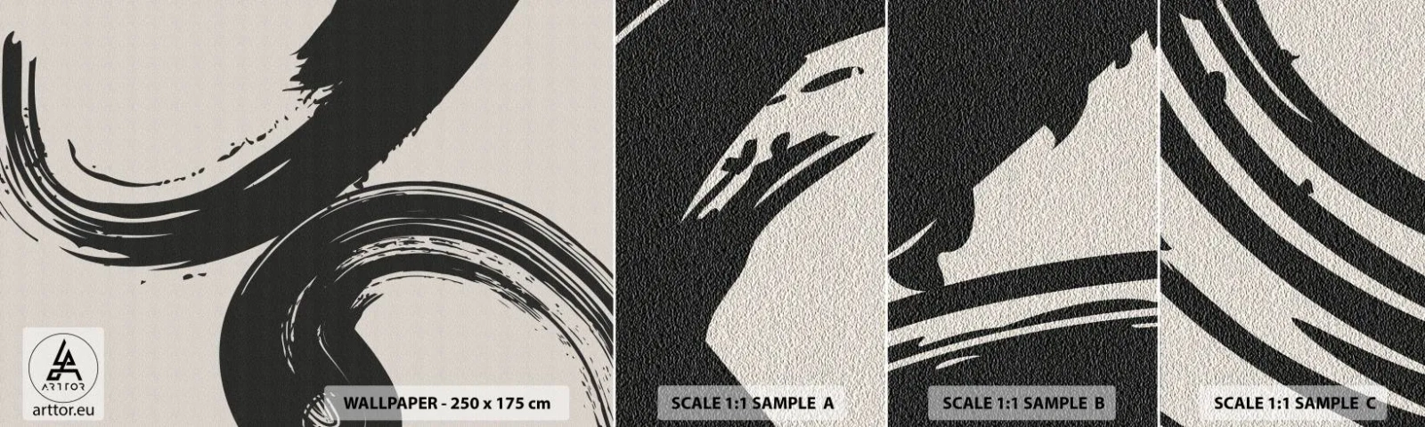 Fototapeta Próbka Samoprzylepna Deluxe Sticker - Zamaszyście i koliście - Sztuka, Pędzel, Minimalizm - 100x30 cm