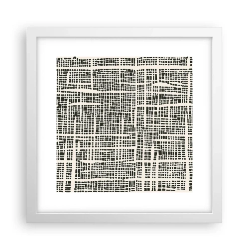 Plakat w białej ramie - Kompozycja utkana - 30x30 cm