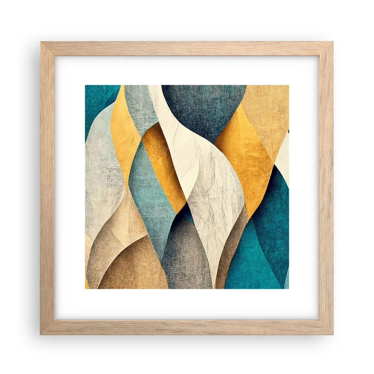 Plakat w ramie jasny dąb - Rytm i falowanie - 30x30 cm