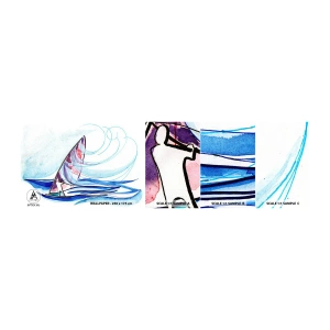 Fototapeta Próbka Standard Eco - Z wiatrem w rytmie fal - Windsurfing, Sport, Morze - 100x30 cm