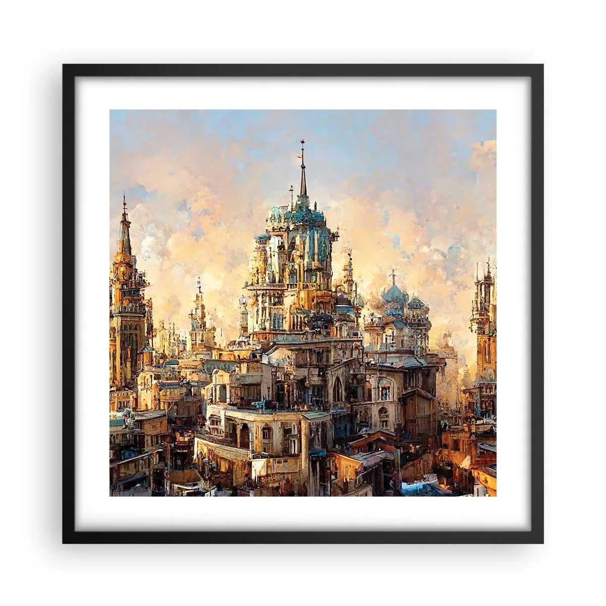 Plakat w czarnej ramie - Miasto miast - 50x50 cm