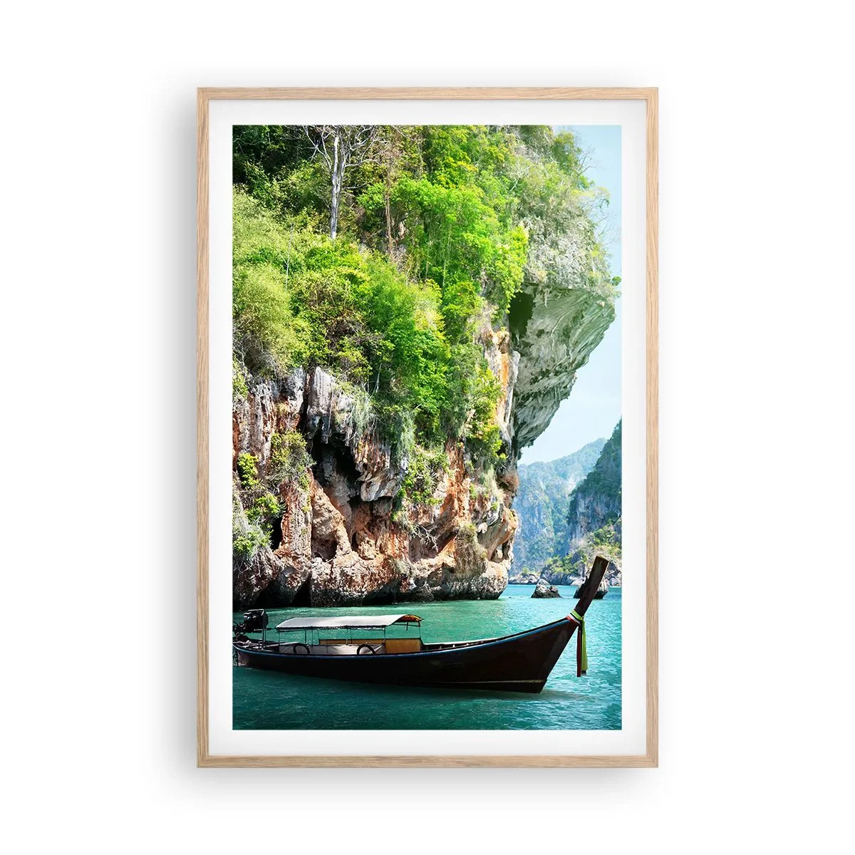 Plakat w ramie jasny dąb - Zaproszenie do egzotycznej podróży - 61x91 cm
