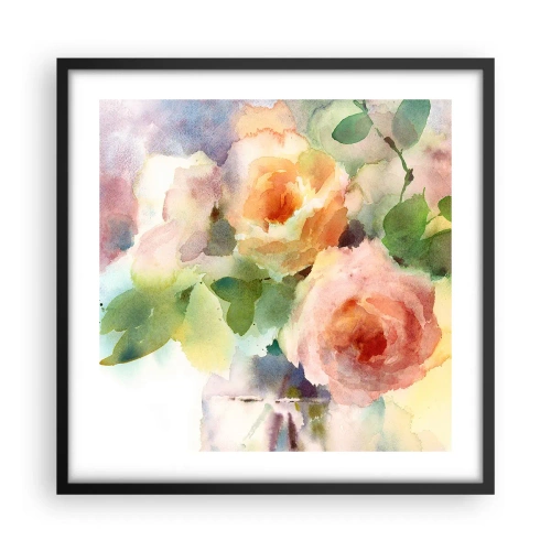 Plakat w czarnej ramie - Delikatne jak akwarela - 50x50 cm