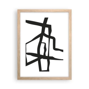 Plakat w ramie jasny dąb - Czarno-biała konstrukcja - 30x40 cm