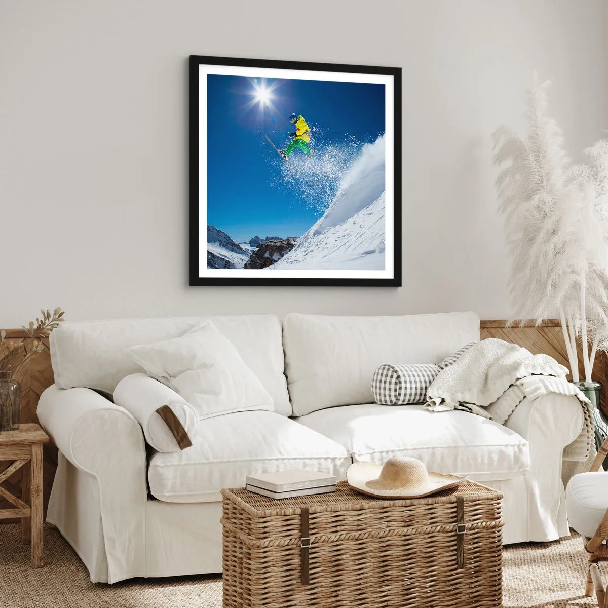 Plakat w czarnej ramie - Tańczący z górami - 50x50 cm