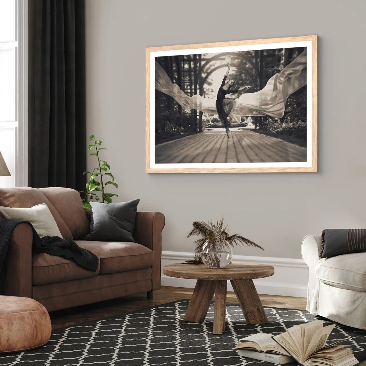 Plakat w ramie jasny dąb - Taniec ducha ogrodu - 50x40 cm