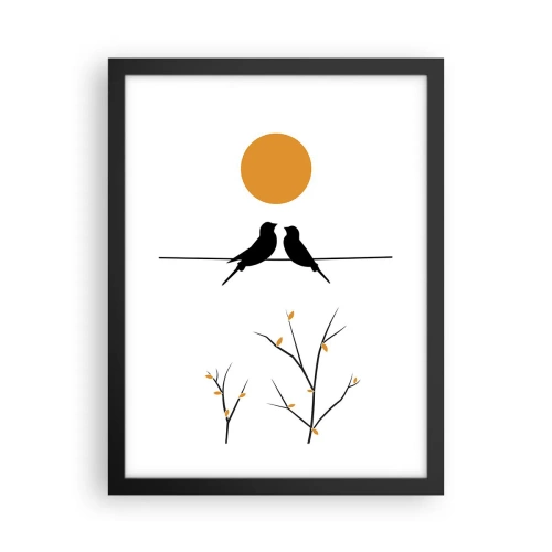 Plakat w czarnej ramie - Słowiczy wieczór - 30x40 cm