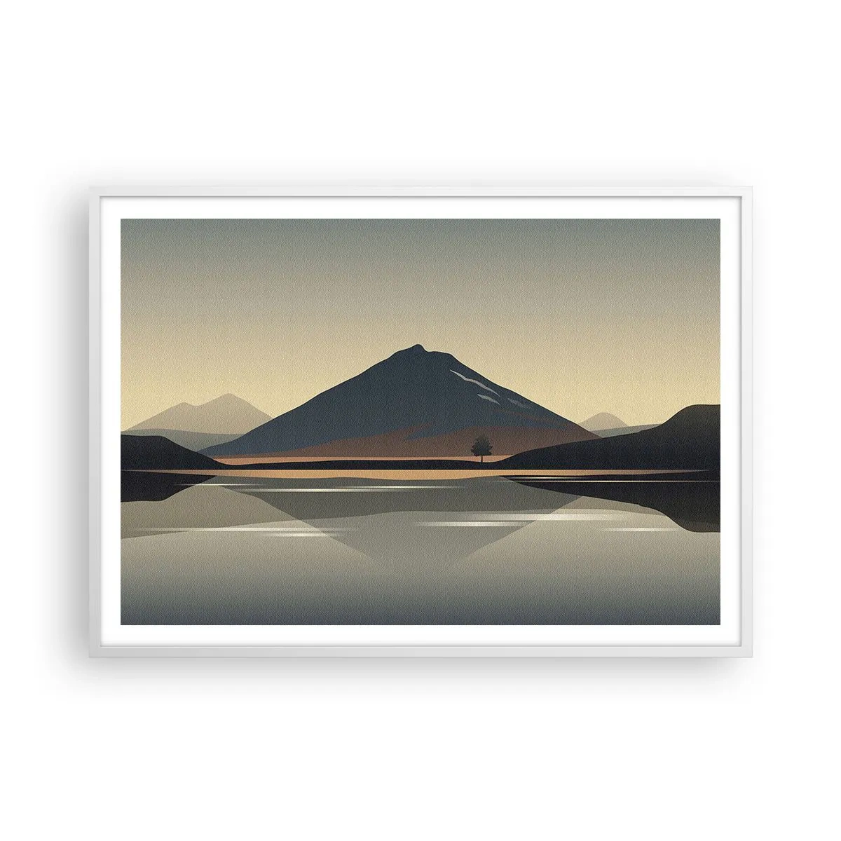 Plakat w białej ramie - Lustrzane odbicie - 100x70 cm