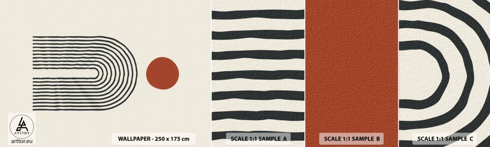 Fototapeta Próbka Samoprzylepna Deluxe Sticker - Magnetyzm kształtów i barw - Abstrakcja, Grafika, Nowoczesny Wzór - 100x30 cm