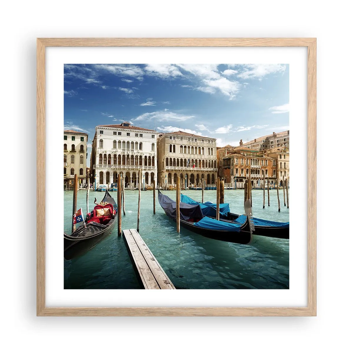 Plakat w ramie jasny dąb - Pałace w błękicie - 50x50 cm