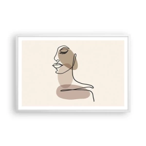 Plakat w białej ramie - Pewna linia piękna - 91x61 cm