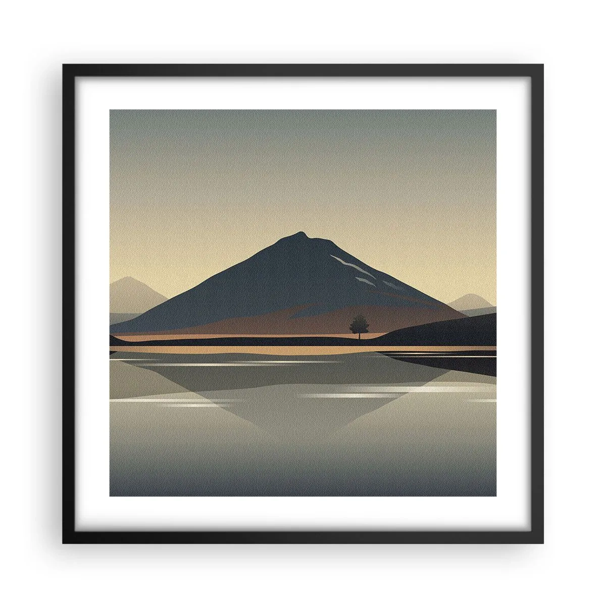 Plakat w czarnej ramie - Lustrzane odbicie - 50x50 cm