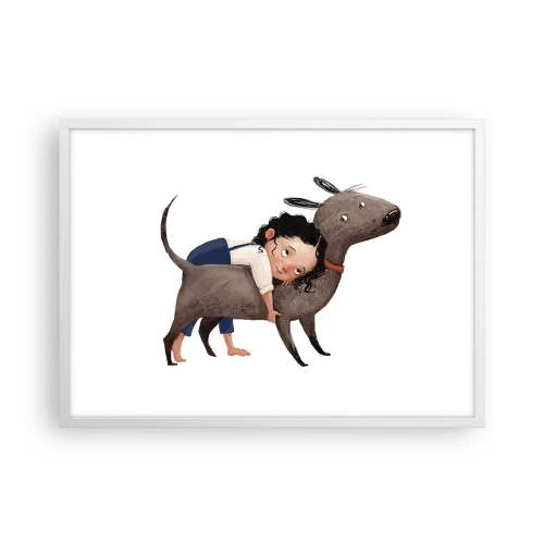 Plakat w białej ramie - Najlepsi przyjaciele - 70x50 cm