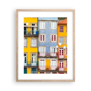 Plakat w ramie jasny dąb - Barwy starego miasta - 40x50 cm